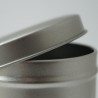 Boite en métal ronde avec fenêtre à dosettes de café Ø7.6x17cm
