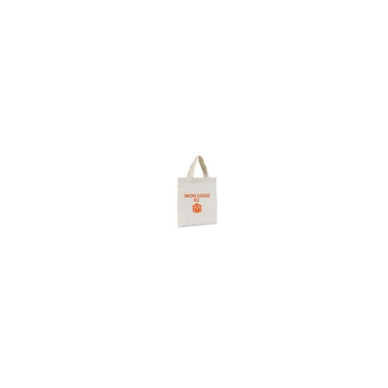 Petit sac tote bag Coton naturel, 23.5x25cm personnalisable