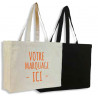 Grand sac tote bag avec soufflet Coton naturel, 45x12x35cm personnalisable