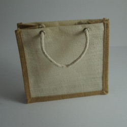 Petit sac en jute, 20x20x8cm