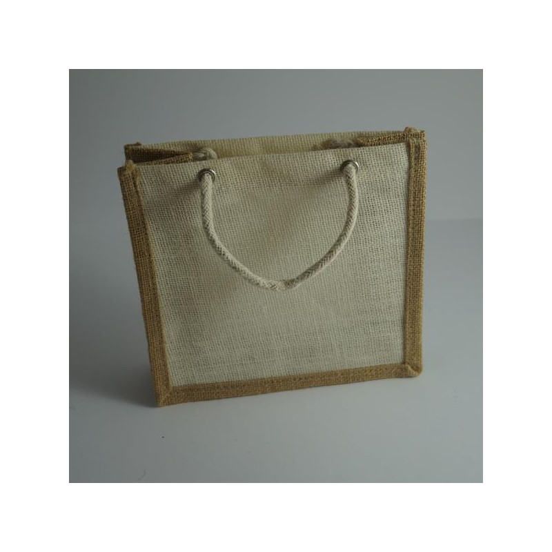 Petit sac en jute, 20x20x8cm