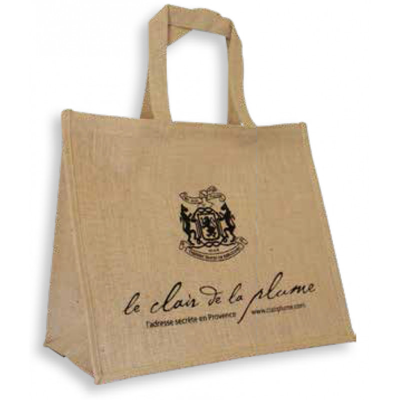 Cabas toile de jute et coton > sac cabas durable en toile de jute