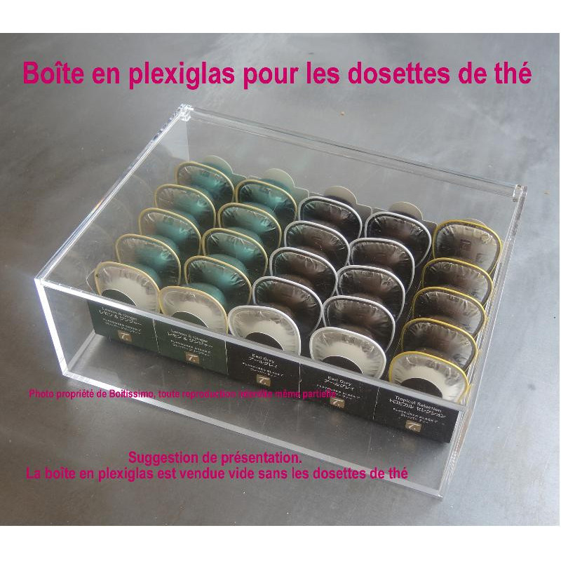 Boite vitrine en plexiglass rectangulaire 24x18x8 cm