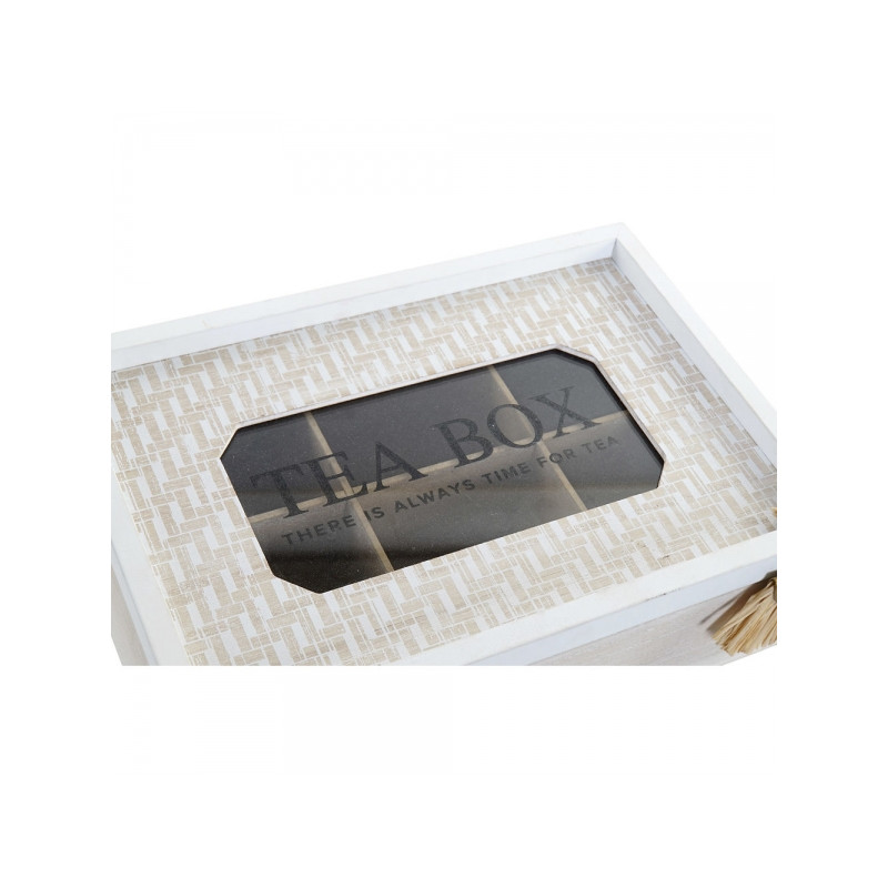 Boîte à thé ou infusions Home Decor DKD en bois 24x16x7.5cm