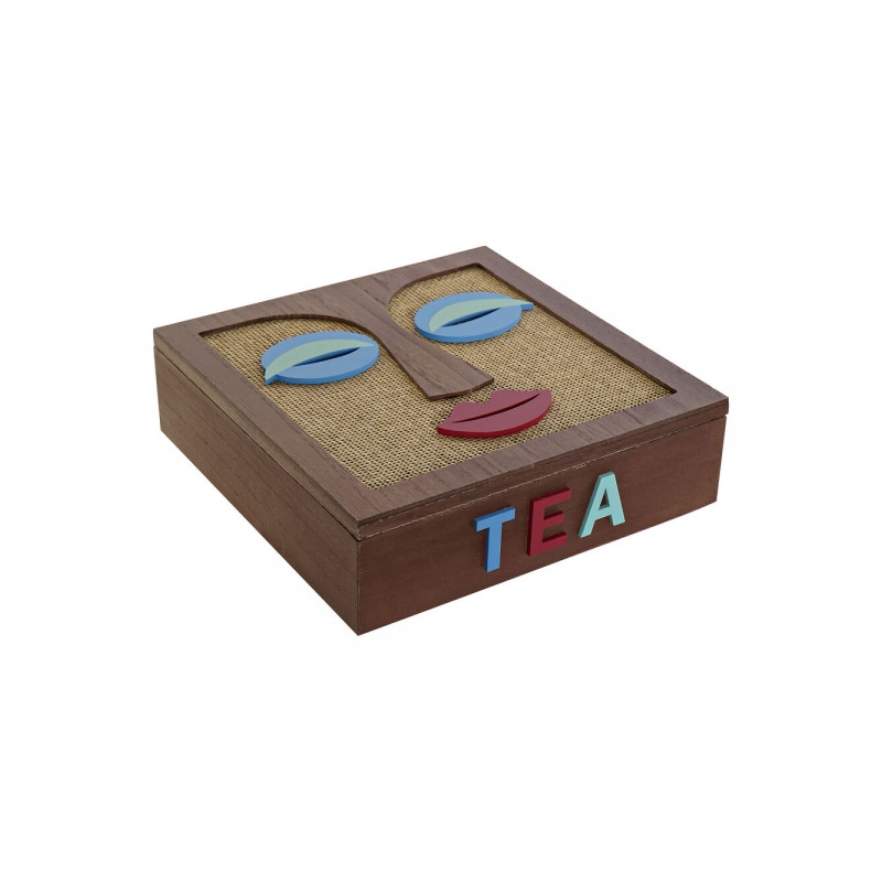 Boîte à thé ou infusion Baroque DKD en bois 24x24x7cm