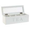 Boîte à thé ou infusion Blanche DKD en bois 26x9x9cm