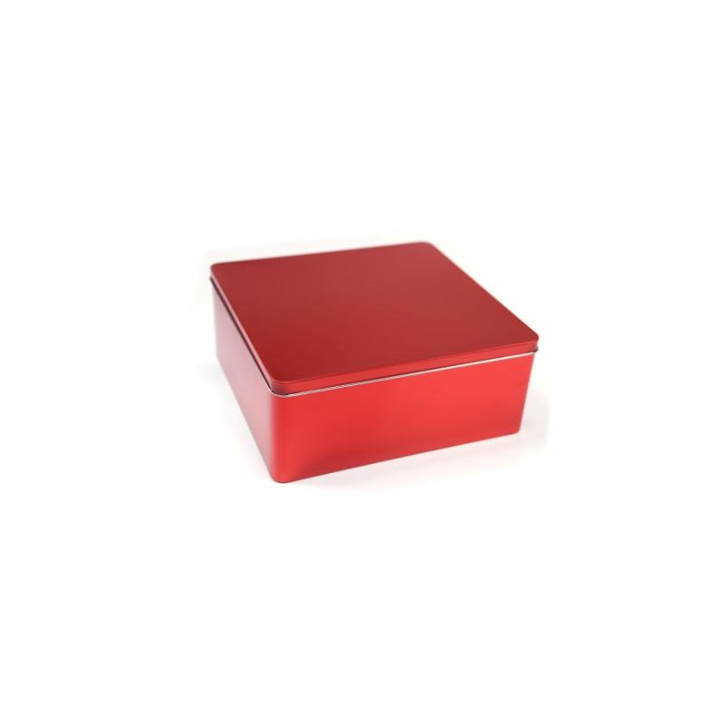 Boite en métal rectangulaire 23x21.5x9.5cm rouge