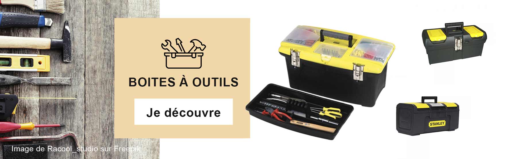 Boîte à outils en bois – avec insert pour btes de vin